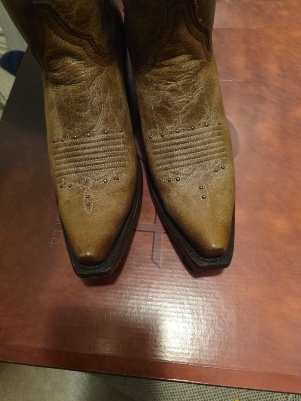 Circle G Women's 13 in. Embroidery/Studs Cowhide Western Boots - Picture 7 of 11